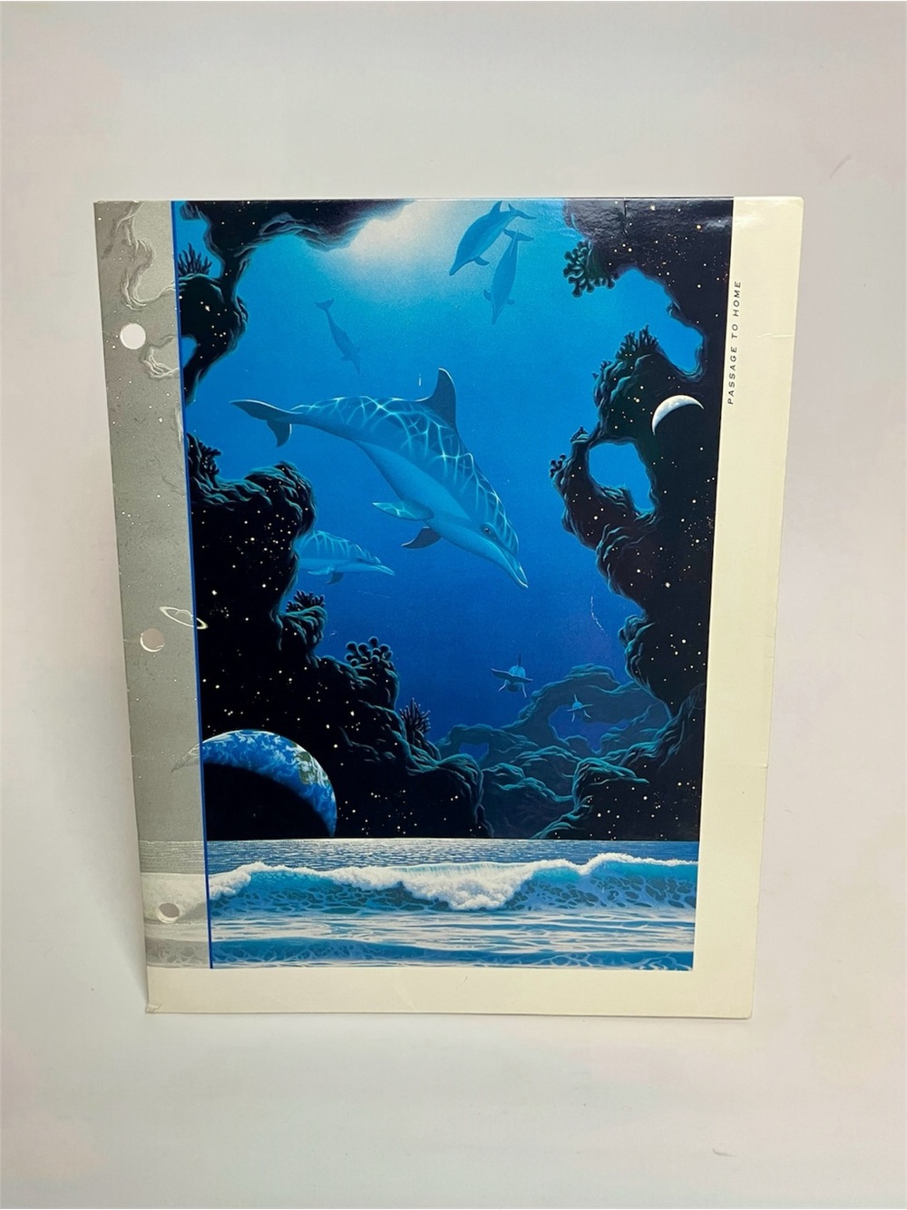 90s Vintage Dolphin 1994 Schim Schimmel Ocean Planet 2 pockets School Folder